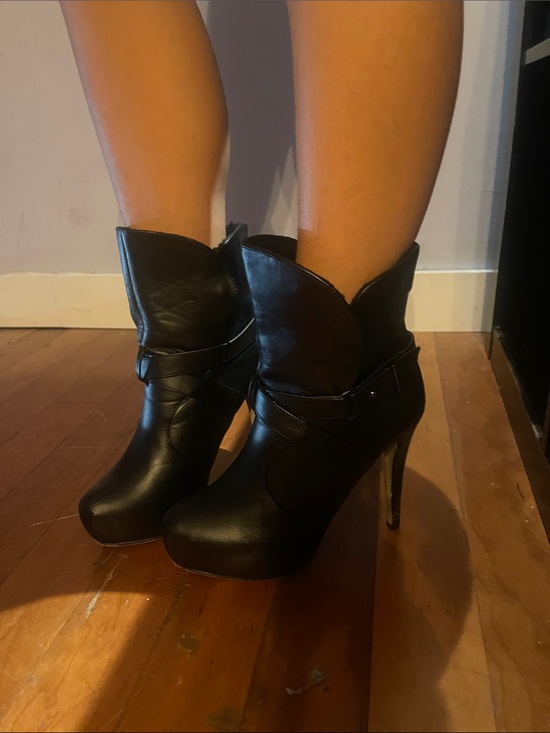 JustFab Shoes - JustFab Black Stiletto Platform Ankle Boots